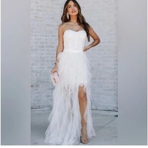 Tulle White Ruffle Dress